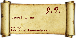 Jenet Irma névjegykártya
